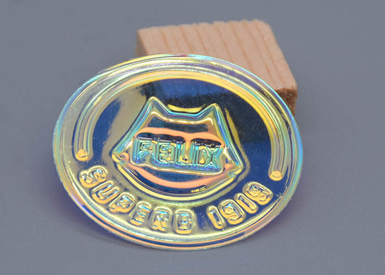 Transparent Rainbow Apparel Patch Custom Embossed 3D Logo PVC Film Material
