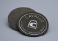 Microfiber Material Embossed Patches With Custom Silver Logo
