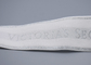 Clothing Customized 35mm White Jacquard Elastic Tape With Shiny Silver Logo