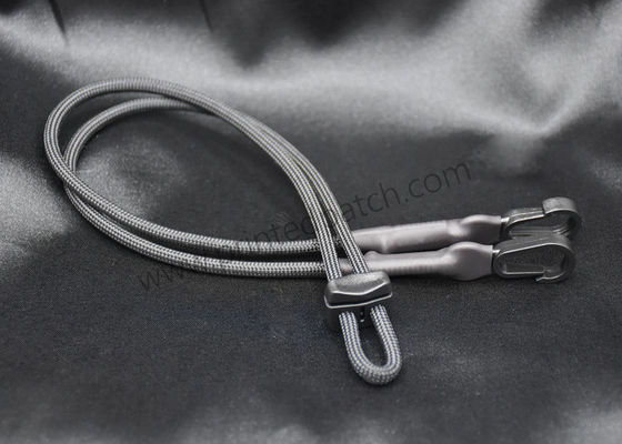 Grey Matte OEM Metal Buckle Elastic Drawstring Cord For Sweatpants