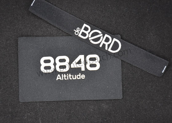 Black Reflective TPU Suede Screen Printed Patches Brand Labels For Clothing