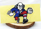 Custom Silicone Labels Cartoon Garment Patches Old Man Playing Basketball Pattern