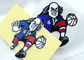 Custom Silicone Labels Cartoon Garment Patches Old Man Playing Basketball Pattern
