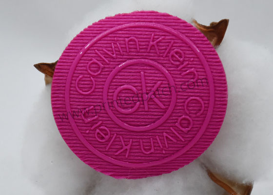 Round CK 3D Silicone Logo On Clothes Monochrome Glossy Raised