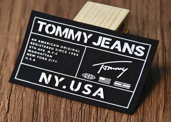 Printing Custom Silicone Logos Woven Fabric Labels For Garments