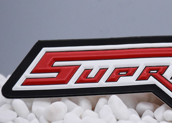 TPU Embossed Two Colour Heat Transfer Clothing Labels With Raised Logo