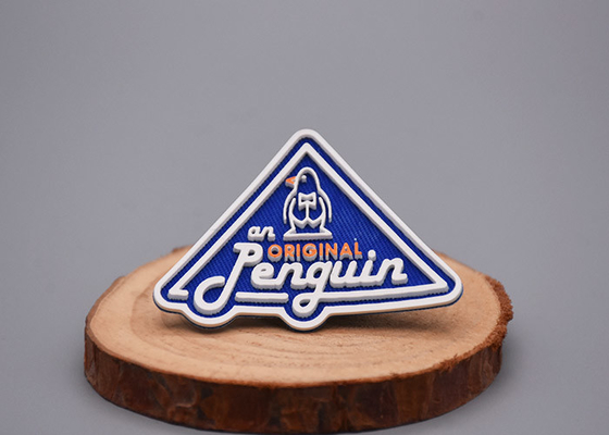 Hot Melt Adhesive Printed Silicone Clothing Labels Customized Twill Back