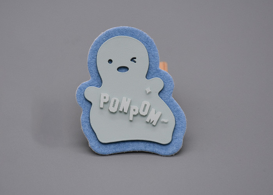 White Microfiber Customized Printed Label Thick Plate Silicone Logo For Clothing