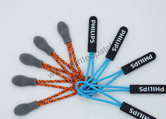 3D Raised Logo TPU Plastic Zipper Puller OEKO Rubber Zip Puller