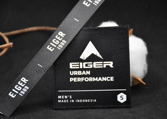 Workwear 0.3mm Silicone Tags Screen Printed Patches On Ribbon Tape