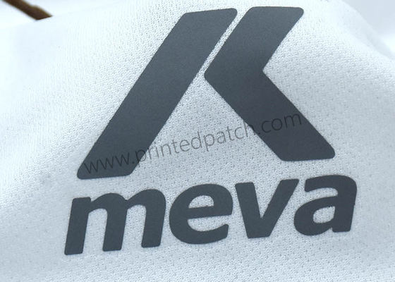 Flat Printing Sliver Reflective Heat Transfer Clothing Labels For Peaked Cap