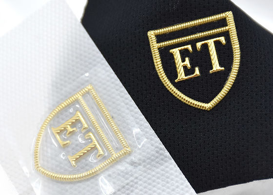 Gold 3D Raised TPU Heat Transfer Clothing Labels For Ski Suits , Work Clothes